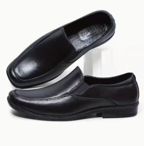 Kids Fashion Slip on Square toe School Black Rubber Shoes 1121