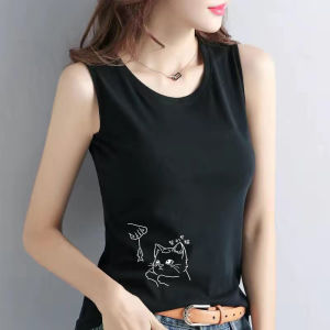 Áo thun 3 lỗ nữ sát nách in hình mèo con cute vải thun cotton co giãn 4 chiều mặc đẹp tôn dáng SN105-Sally Boutique
