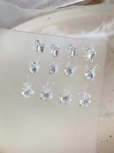 Popular translucent white nail art accessories super fairy-like butterfly rhinestones K9 Irregular-shaped diamonds are exquisite and luxurious DIY Wedding dress manicure rhinestone balls