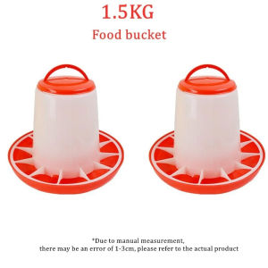 【COD】Chick Feeder Automatic Drinker Fowl Chicken Poultry Breeding Food Feeder Dispenser with Handle Chicken Feeder Bucket Plastic Feeding Tool Chicken Feeds or Water for chicken 1.5L/2L for Duck Baby Chicks Rabbit Turkeys Outdoor Farm