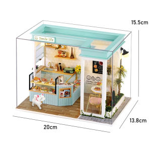2024Casa Diy Wooden ature Doll House Small House Kit 3D Puzzle Assembly Building Toys With Furniture LED Lights Dollhouse Gifts