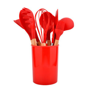GYT Sutil Silicone Set 12pcs Spatula Silikon Gagang Kayu Sodet Capitan Peralatan Masak  Kitchen Set