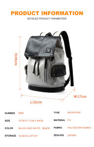 MOYYI Mens Waterproof Leather 16inch Laptop Backpack Large Capacity Trendy Outdoor Travel Commuter Bag For Teenagers