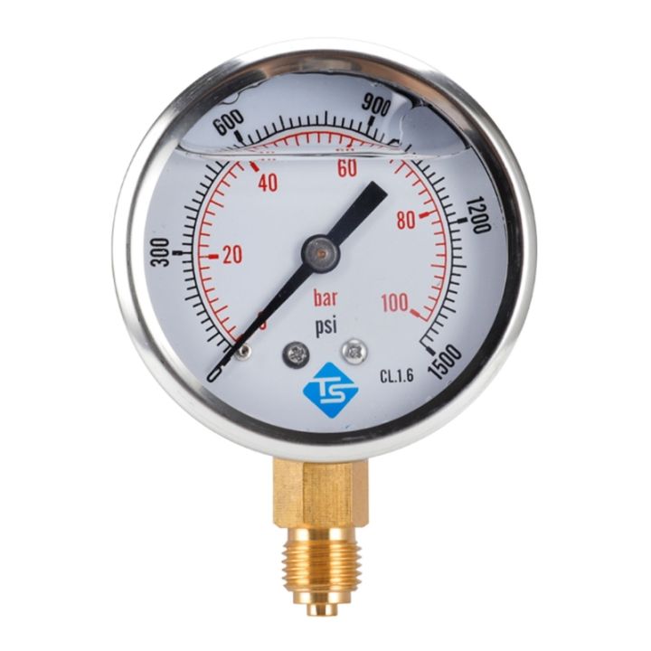 Vacuum Pressure Gauge 0-100 Bar 0-1500 PSI 1/4'' BSP Bottom Connection ...