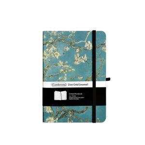 Van Gogh A5 Dotted Bullet Notebook Dot Grid Journal Hard Cover Painting Blossoming Almond Tree Travel Planner Diary