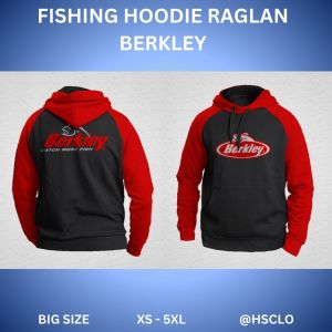 Hoodie Jumper Raglan HSCLO Mancing Berkley Bahan Fleece Jaket Lengan Panjang Ukuran Jumbo Big Size XS S M L XL XXL 3XL 4XL 5XL