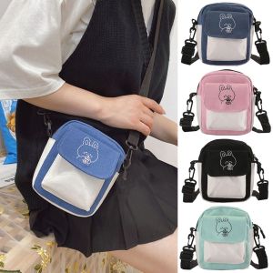 ZYJC Women Female Cartoon Printed Hit Color Handbag Phone Bag Shoulder Messenger Bag Flap Purse