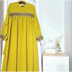 Gamis Medina Renda Crinkle airflow Premium Jombo