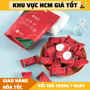 FREESHIP HỎA TỐC Combo 20 Khăn giấy nén dạng kẹo hàn quốc mềm mịn giá rẻ tiện dụng thích hợp du lịch dã ngoại khăn nén du lịch