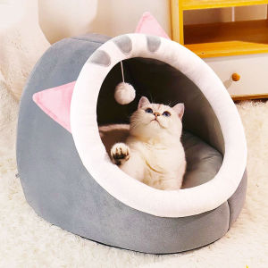 Pet Cat Beds dog beds comfy Half surrounded cat nest Removable water washable Pets house Deep Sleep Indoor Cave Nest