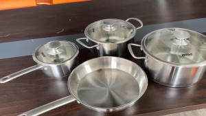 Bộ Nồi Inox BENNY SCW7001 – 4 Món 5 Đáy Cao Cấp Inox 304 Chuẩn Châu Âu Thiết Kế Sang Trọng Nắp Kính Cường Lực 🔥