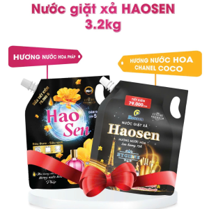 Combo 2 Nước Giặt Xả Haosen Hygiene 9n1 Túi 3.2kg Hương Nước Hoa Pháp Sạch Mọi Vết Bẩn Lưu Hương 72h