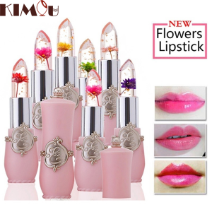 1PCS 6Colors Dried Flower Crystal Jelly Lipstick Moisturizing Lasting Non-fading Magic Temperature Color Changing Lipstick [KIMOU]
