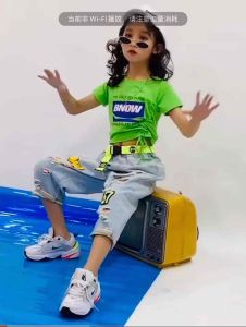 S01-22 New setelan baju dan celana jeans anak perempuan