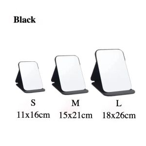 HD Foldable Mirror Large Table Makeup PU Leather Vanity Folding Mirror Cermin Meja Simple Desk Portable Stand CerminSolekCermin Makeup Besar