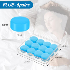 12Pcs Waterproof Silicone Ear Plugs Ergonomic Reusable Noise Reduction For Swimming & Sleeping