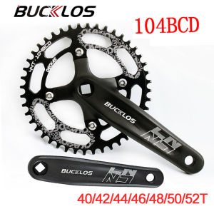BUCKLOS 40-52T 104BCD MTB Crankset 170mm Bike Crank Single Alloy Chainring Fit 8-12 Speed