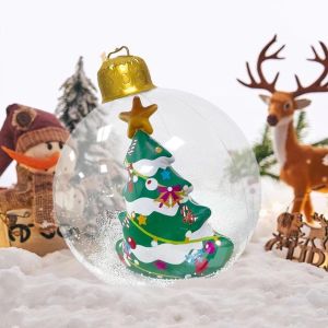 NALANILI PVC dày Quả bóng Giáng sinh bơm hơi Trong suốt Bề bóng loáng Người Tuyết Giáng Sinh Bắt mắt Kích thước lớn Bóng bơm hơi PVC Trang trí ngoài trời