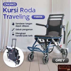 Onemed FS800L Kursi Roda Travel Pole Wheelchair FS 800 L Handle Gagang Tarikan Traveling Pegangan Koper