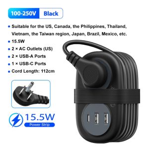 ORICO Travel Power Strip Multiple USB Ports with 1.2m Extension Cord for Hotel Travel Cruise Ship Essentials Dorm Room Essentials(AP3-2A)*