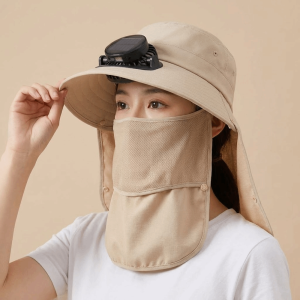 Quick Dry Solar Fan Hat Solar Charging Breathable Summer Fan Visor Cap USB Charging UV Protection Fishing Bucket Hat Hiking