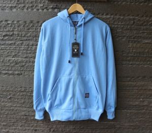 SSGD-09 Jaket Sweater Keren Distro Ghoniyu Zipper Hoodie Polos Biru langit