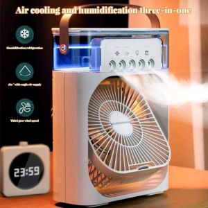Air Cooler Desktop Humidifier Spray Mist Fan Usb Air Cooling Fan with 7 Colors LED Light