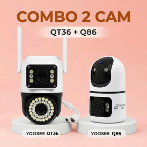 (COMBO SỐC)Camera Yoosee 2 Mắt Trong Nhà Q86Ngoài Trời QT368MP Đàm Thoại 2 Chiều Có MàuBảo Hành 12 Tháng