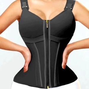 Purple Vest Faja Colombian Girdle High Compression Waist Trainer with Zipper Slimming Tummy Control Shapewear Body Shaper Corset