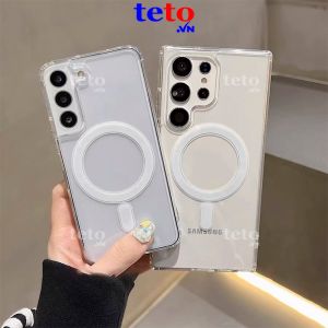Ốp Lưng Samsung S25 Plus/ S25 Ultra/ S25/ S24/ S24 Plus/ S24 Ultra/ S23/ Trong Suốt Từ Tính Sạc Không Dây Bảo Vệ Camera