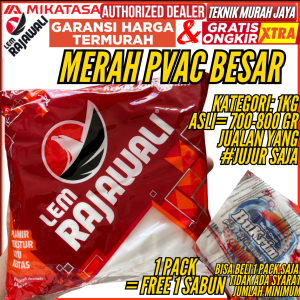 LEM RAJAWALI PVAC Merah Kemasan Kantong Besar 800 gr 1 kg Lem Putih Serbaguna Plamir ASLI MIKATASA