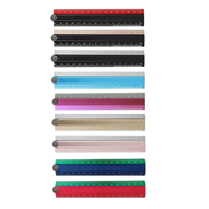 Multipurpose Folding Ruler Aluminum Alloy Drawing Ruler Metal Measuring ...