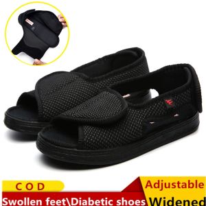 Lesvago รองเท้าเบาหวานนิ้วเท้าฤดูร้อนรองเท้าผู้หญิงเท้าบวมกว้างรองเท้าเมจิกติดนิ้วโป้งด้านนอกรองเท้าแตะผู้ชายวัยกลางคน