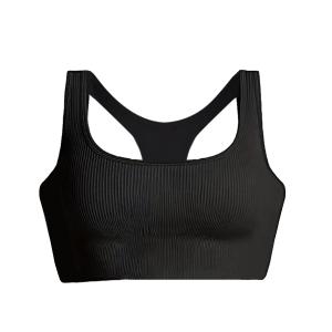 [Hottie Diary] Womens Seamless Racerback Bodysuit Threaded Seamless Breathable Bra With chest pad