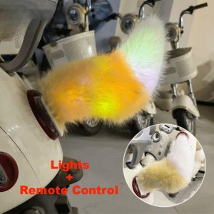 VIVAZ Fluffy Remote Control Electric Bicycle Tail Colorful Lights Rechargeable Car Wagging Moving Tail Creativity Self-adhesive Motorcycle Tail Ornament All Vehicles