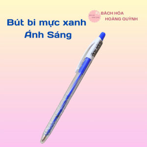 Set 10 cây bút bi mực xanh ánh sáng ngòi 0.7 mm nét đẹp.