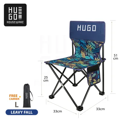 HUGO Kursi Lipat Santai Outdoor Kursi Lipat Camping Portable Kursi Piknik Taman Mancing Serbaguna