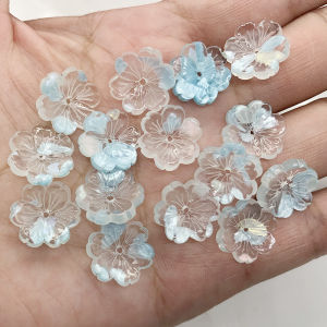 DIY Sản phẩm mới phụ kiện và trang trí tóc kiểu cổ điển khắc 3D hoa đào và hoa mai 6 cánh14mm nhiều màu trang sức thủ công tự làm bán sỉ