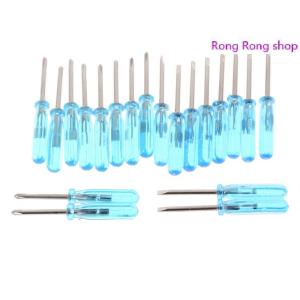 Rong Rong shop 10pcs พลาสติกมือจับ Stubby MINI Pocket CROSS Flathead ไขควงเครื่องมือ
