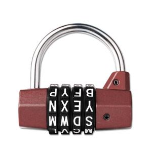 กุญแจกุญแจแบบรหัส53มม. 4หลักพร้อมกุญแจมือหนา5มม. กันน้ำกันขโมย