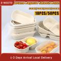 E-WOITD 10 50PCS Disposable packing boxes, takeout boxes, snack boxes and disposable food boxes with PET LIDS and kraft paper are available. 
