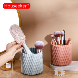 Houseeker 360° Rotating Pen Holder Large Capacity Pencil Storage Box Desktop Makeup Brush Bucket Organizer School Office Stationery