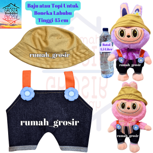Baju Labubu Tinggi 45 cm Labu Outfit Overall Hoodie Kostum Pakaian The Monsters Exciting Macaron