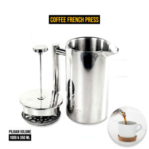 Coffee Maker French Press Pot Stainless Steel OneTwoCups