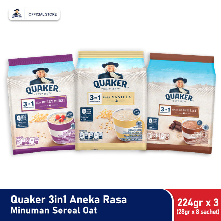 Minuman Quacker Quaker 3in1 Aneka Rasa Minuman Sereal Oats (Isi 8 sachet) | Lazada ...