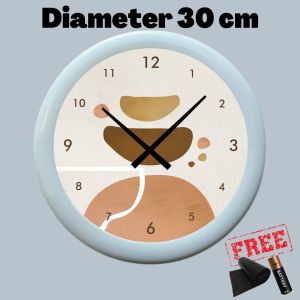 Jam Dinding Sdolcinato 01 Custom Minimalis Elegant Mesin Sweep Movement 30cm