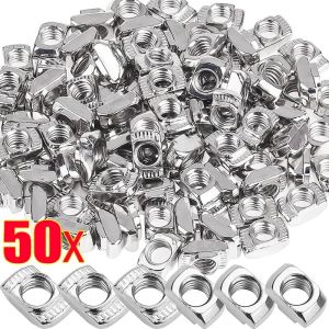 100Pcs EU20 M5 Slot T-nut Sliding T Nuts Hammer Drop in Nut Fasten Connector for Aluminum Extrusion DIY Projects Fasteners