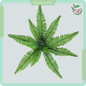 Daun Palem Duri Aa Pakis Boston Gelombang Cabang 9 Artificial Tanaman Daun Hias Palsu Plastik Tancap untuk Hiasan Rumah Hotel Cafe Pajangan Dekorasi Pernikahan Artifisial Import Kualitas Premium Murah