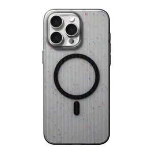 CrashStar MagSafe Fashion Splash Ink Stripe Matte Transparent Hard Phone Case For iPhone 15 14 Pro Max Plus 13 12 Pro Max Wireless Charging Phone Casing Frosted Slim PC Phone Cover Shell Hot Sale