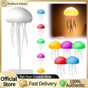 Colorful LED Jelly Fish Fairy Lights with Base Gradient Jellyfish Desk Lamp for Home Decor and Night Light